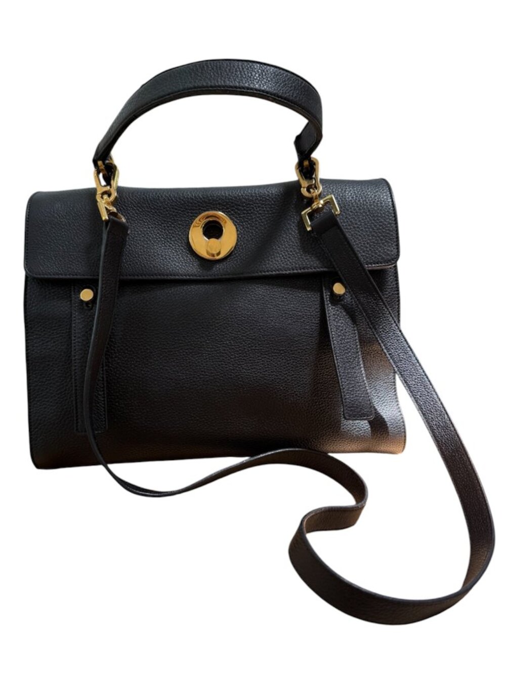 Authentic YSL Yves Saint Laurent Muse Two Black Leather Satchel/Shoulder Bag